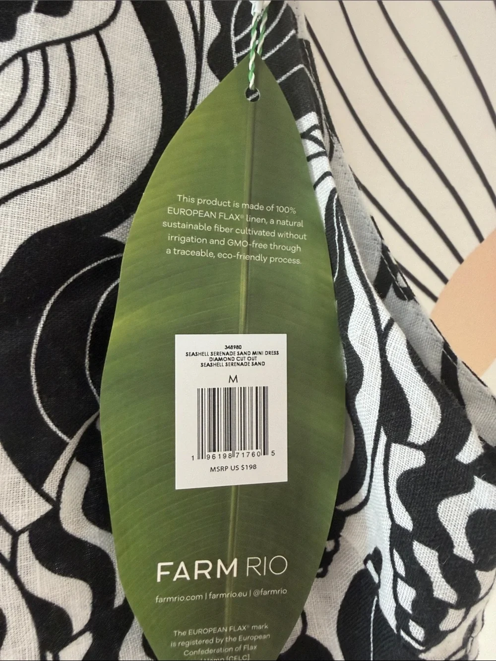 FARM Rio Black and Cream Abstract Cutout Halter Mini Dress - Picture 3 of 5